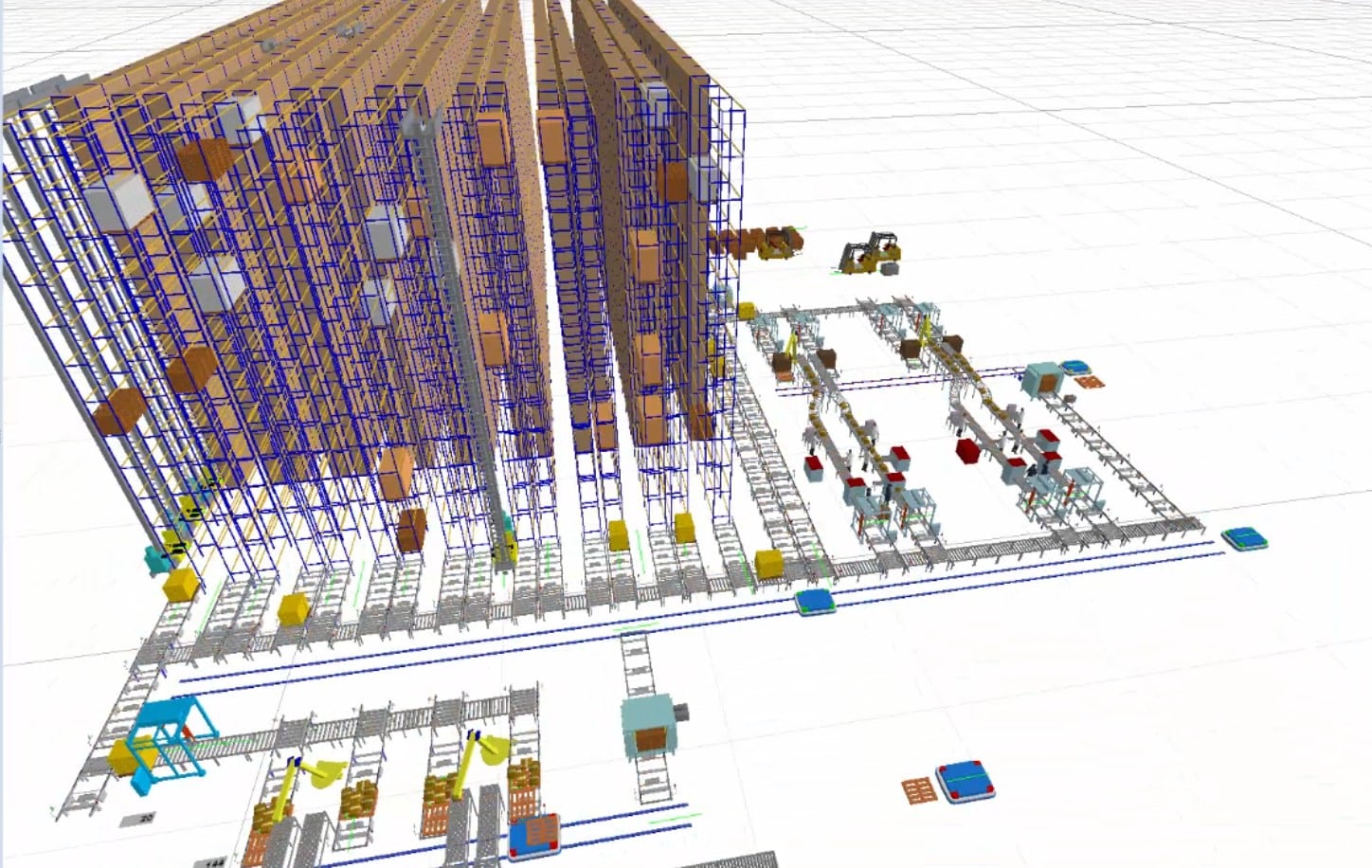Hochregallager mit Simio modelliert